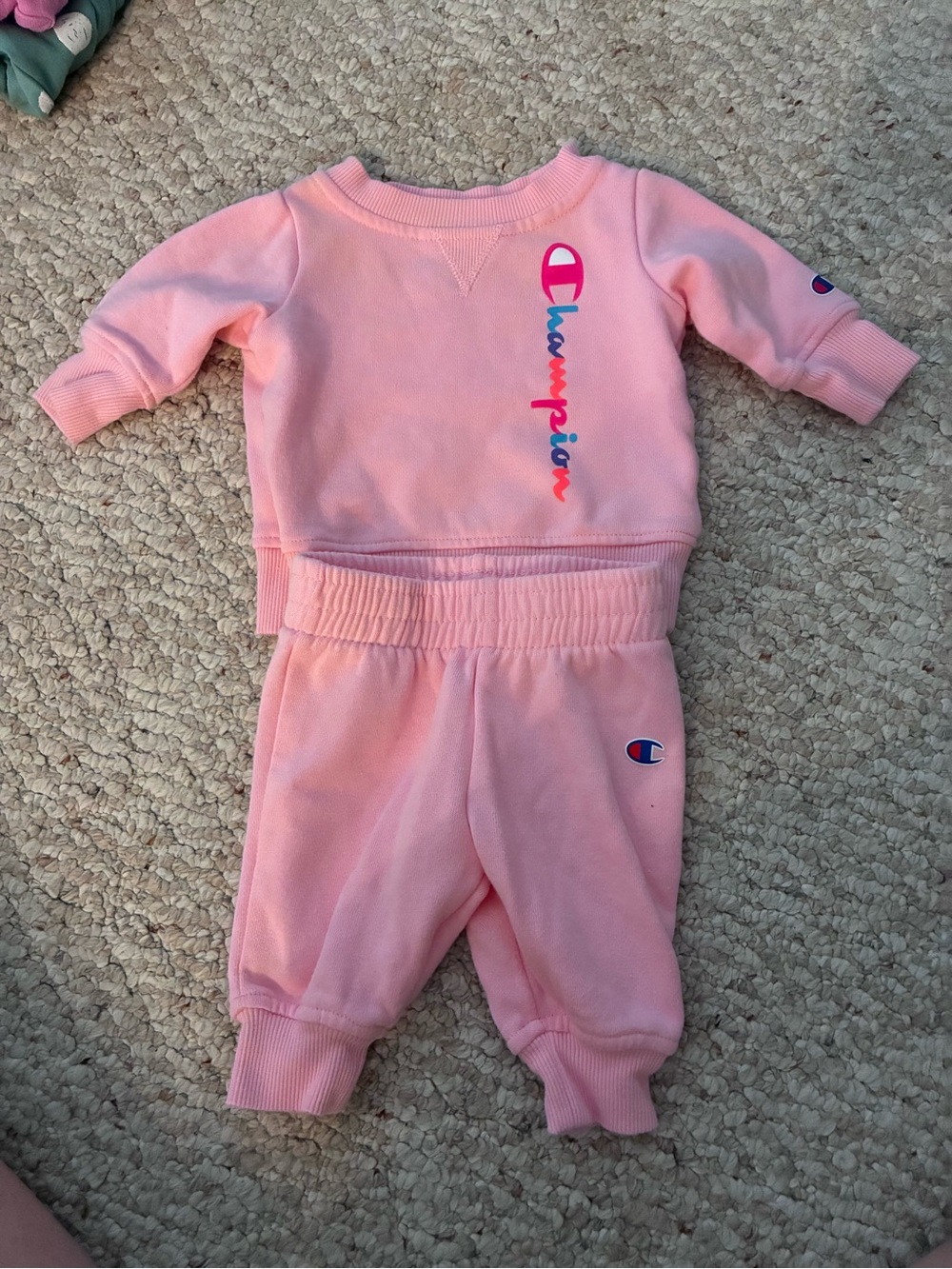 Champion Pink Infant two Piece Sweat Set with Logo